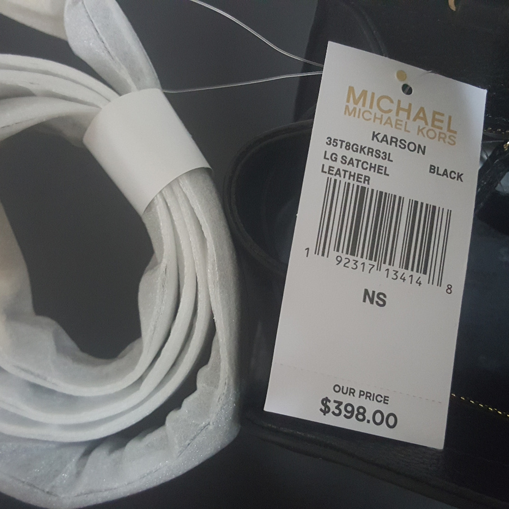 Michael Kors Large Karson Black Leather Satchel - Picture 7 of 7